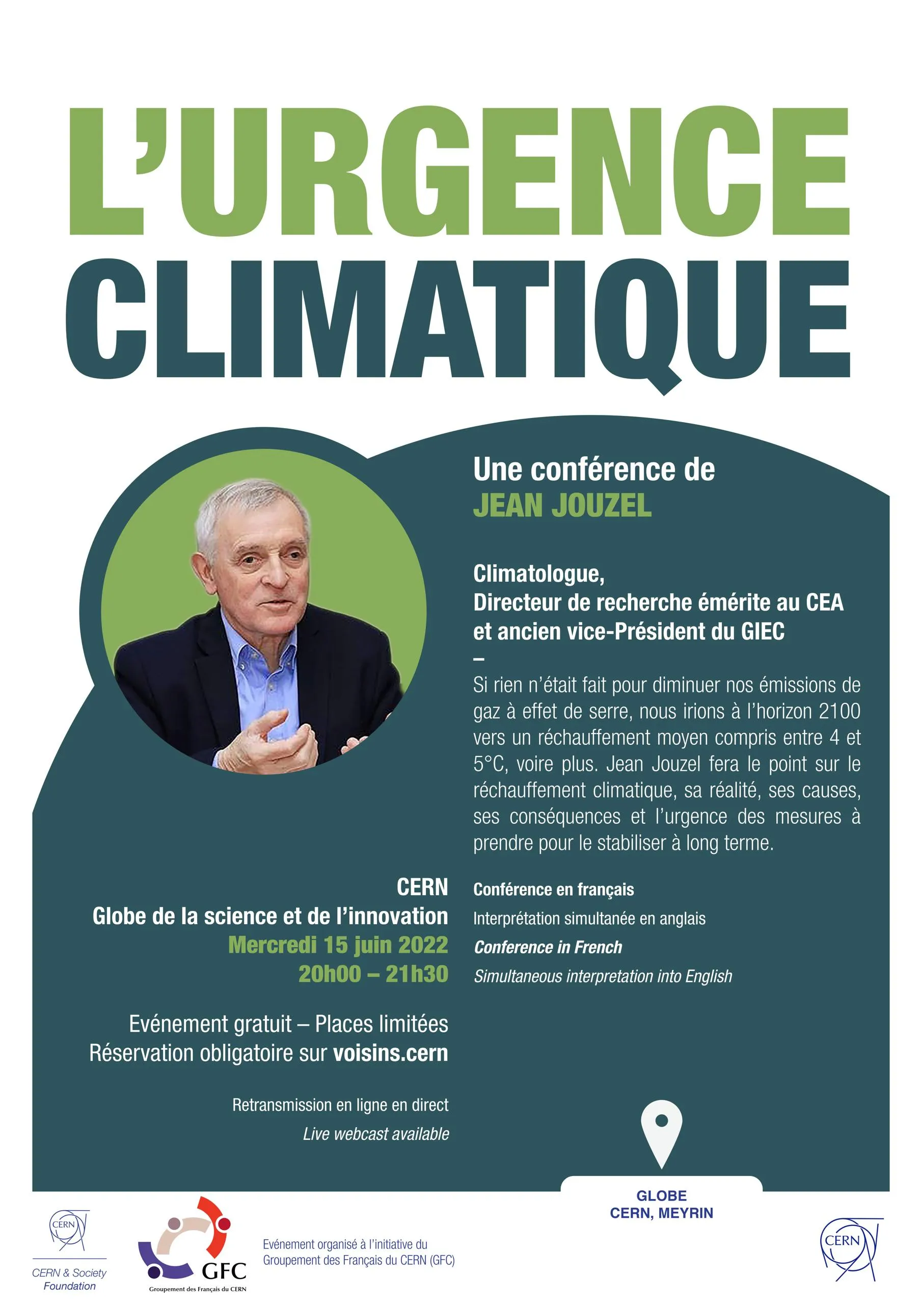Conférence de Jean Jouzel : l’urgence climatique